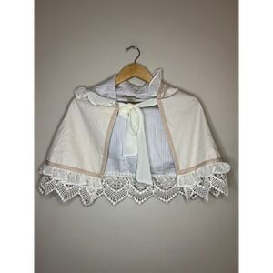 WD Wolf Daydream Toddler Girls Lace Trim Hooded Capelet Cream Tan Size 2T